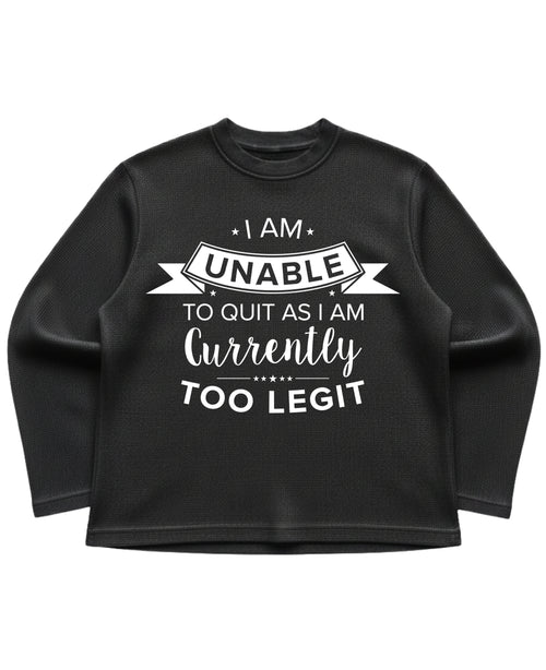 Black waffle knit oversized full-sleeve Front Design