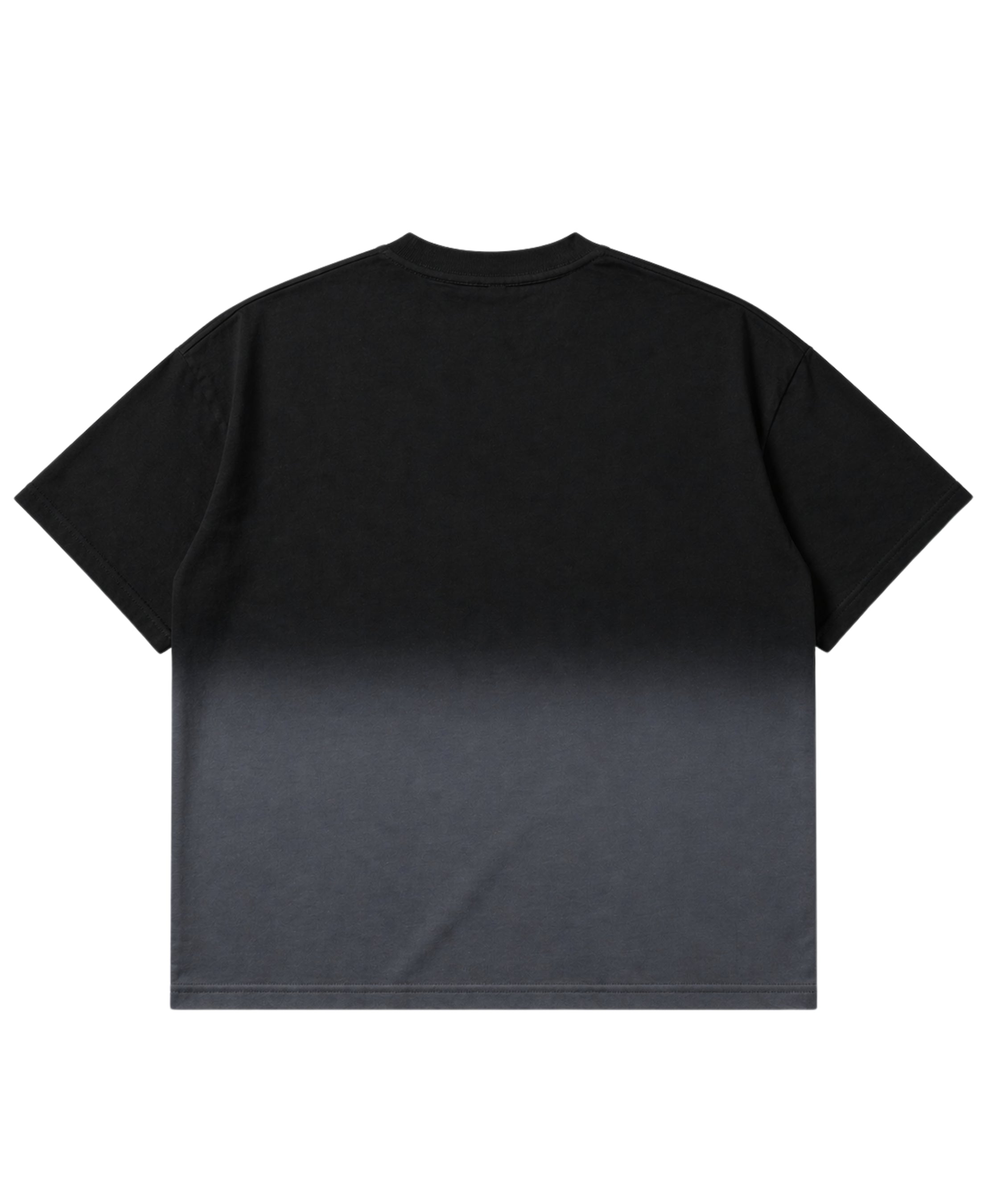 Black Ombré Wash Boxy Fit T-shirt Back Design