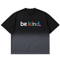 Black Ombré Wash Boxy Fit T-shirt Front Design