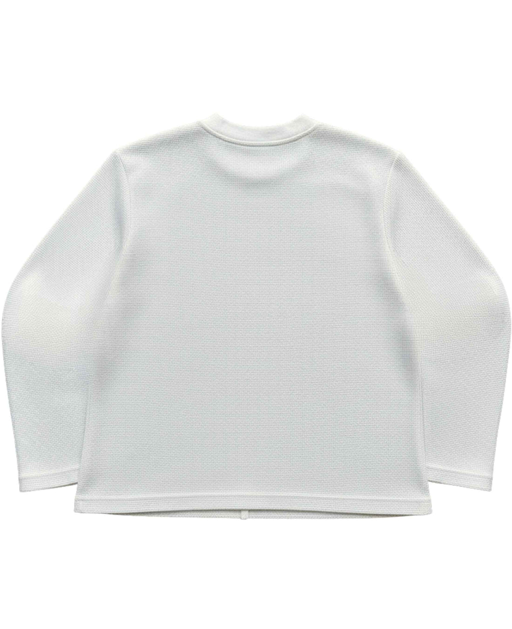 Believe Summer Off-White Waffle Knit Oversized Full-Sleeve