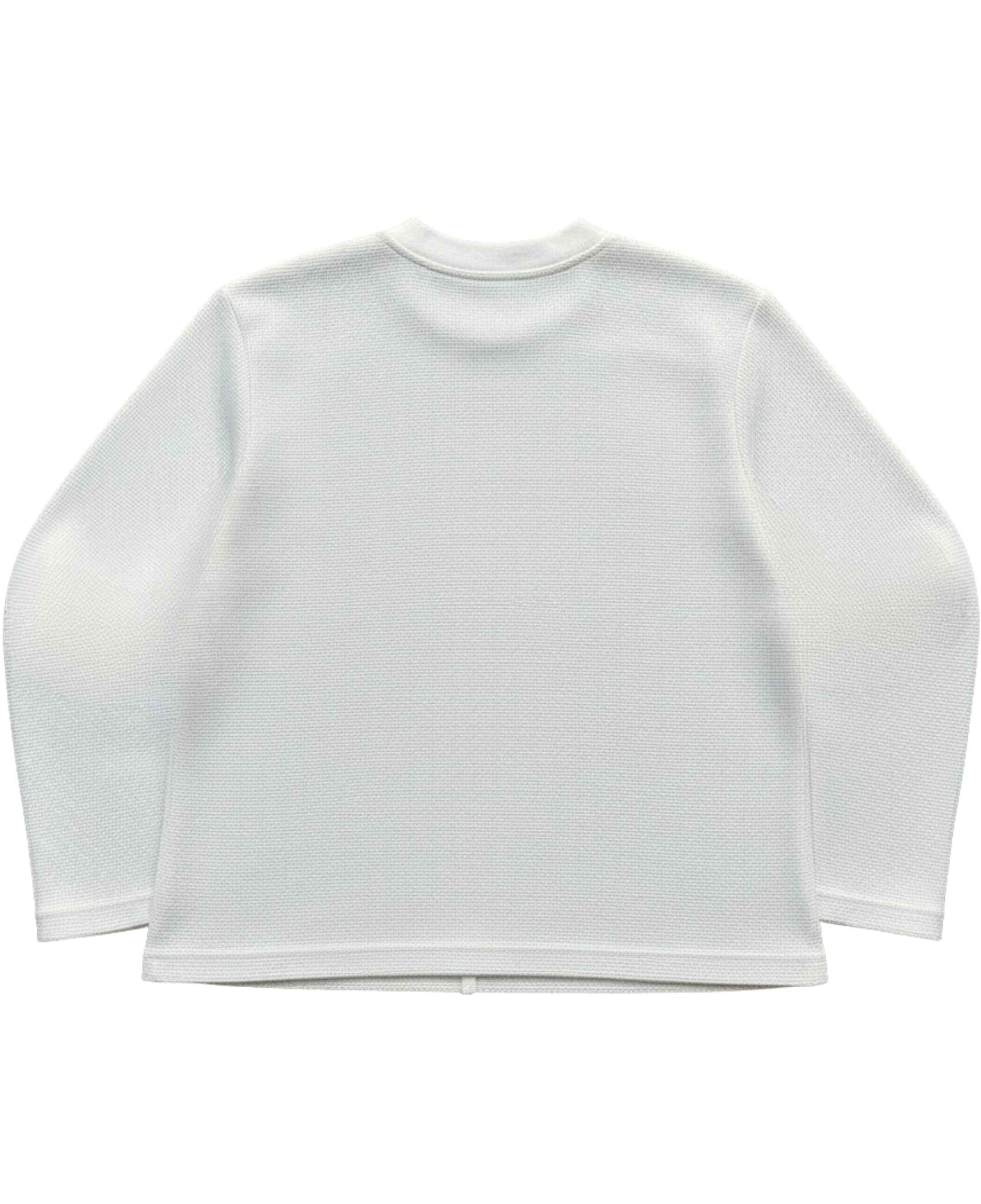 Believe Summer Off-White Waffle Knit Oversized Full-Sleeve
