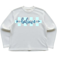 Off-white waffle knit oversized full-sleeve Front Design