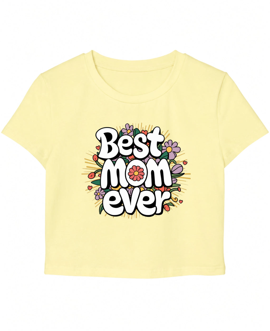 Butter Yellow Baby Tee Front Design