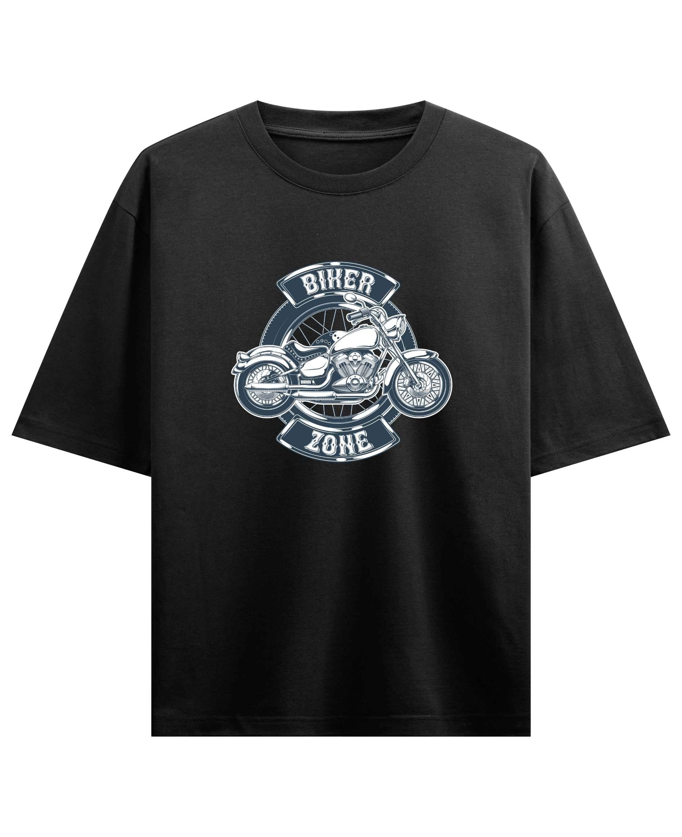 Biker Zone Black Oversized T-Shirt