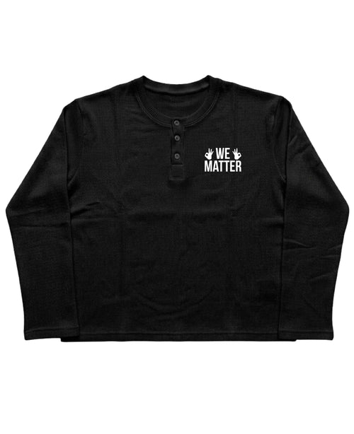 Black Lives Matter Henley waffle knit