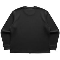 Black Waffle Knit Oversized Full-Sleeve