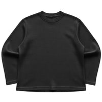 Black Waffle Knit Oversized Full-Sleeve