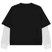 Black With White Sleeve Oversized Tee Back Design