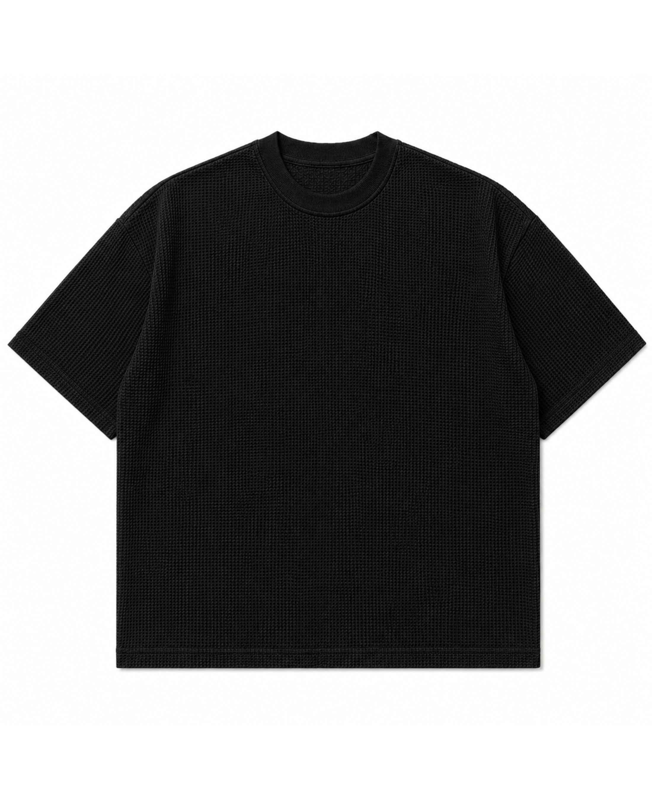 Black waffle boxy fit