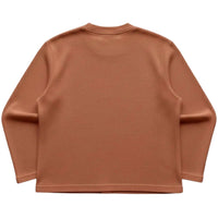Brown Waffle Knit Oversized Full-Sleeve