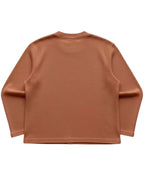 Brown Waffle Knit Oversized Full-Sleeve