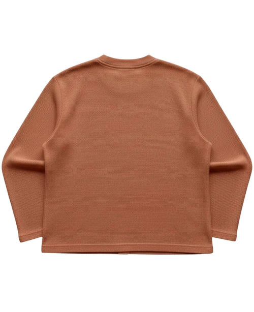 Brown Waffle Knit Oversized Full-Sleeve