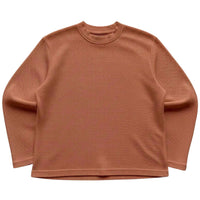 Brown Waffle Knit Oversized Full-Sleeve