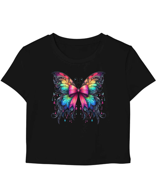 Butterfly With Bow Black Baby Tee