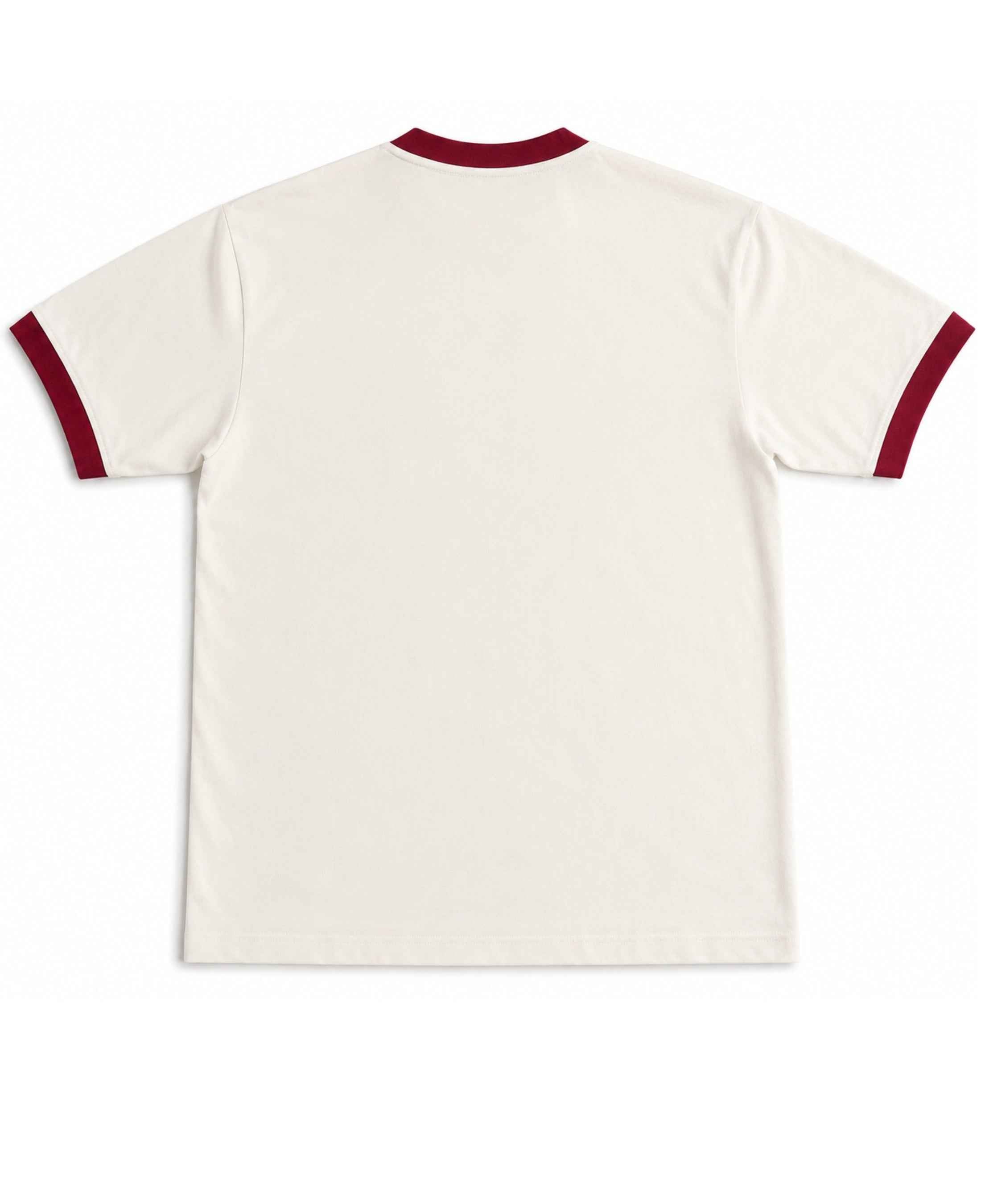 CampFire Graphics Off White & Maroon Ringer Tee