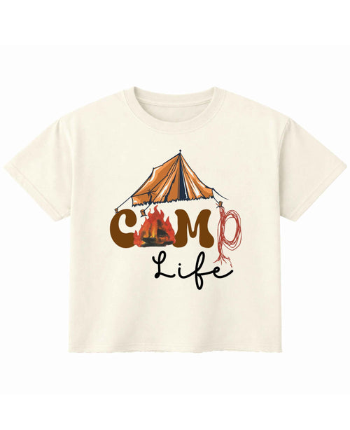 Camp Life Off White Boxy Fit T-shirt