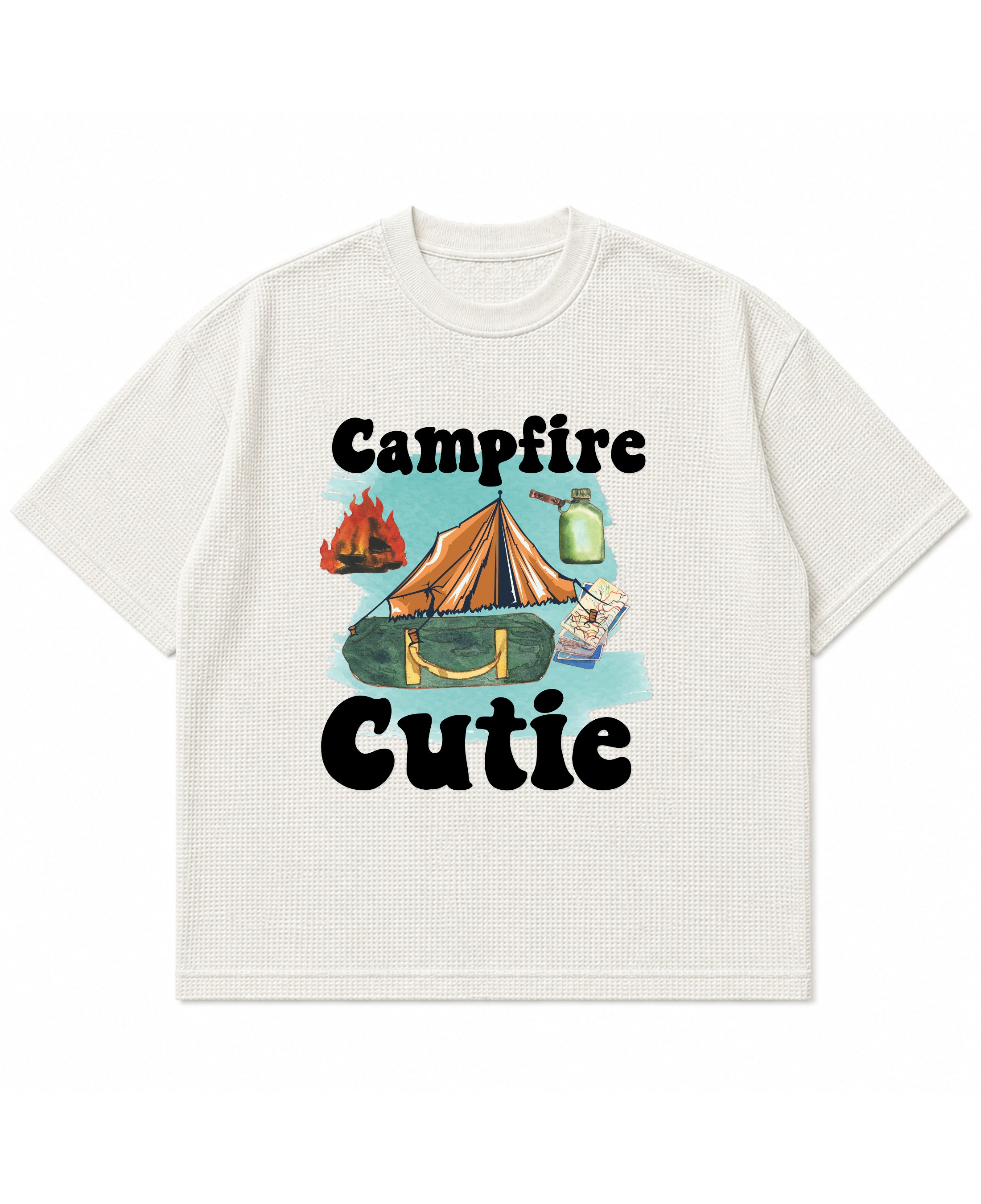 Off-white waffle boxy fit Front Design
