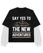 Camping Graphic Black With White Sleeve Oversized Tee