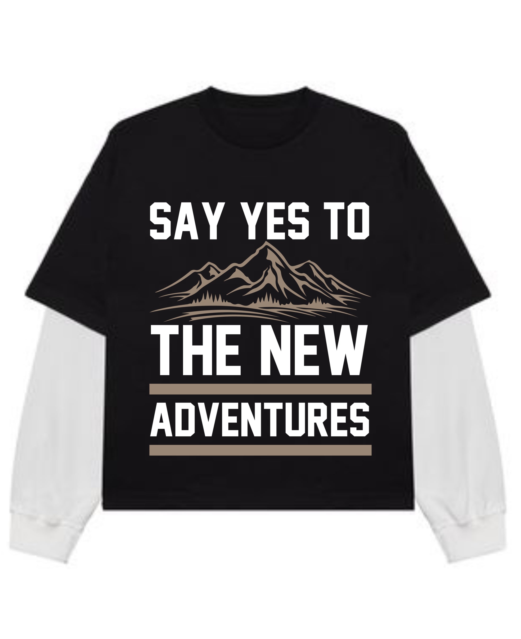 Black With White Sleeve Oversized Tee Front Design