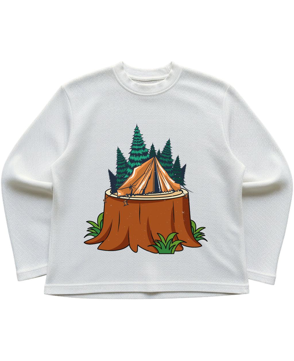 Off-white waffle knit oversized full-sleeve Front Design