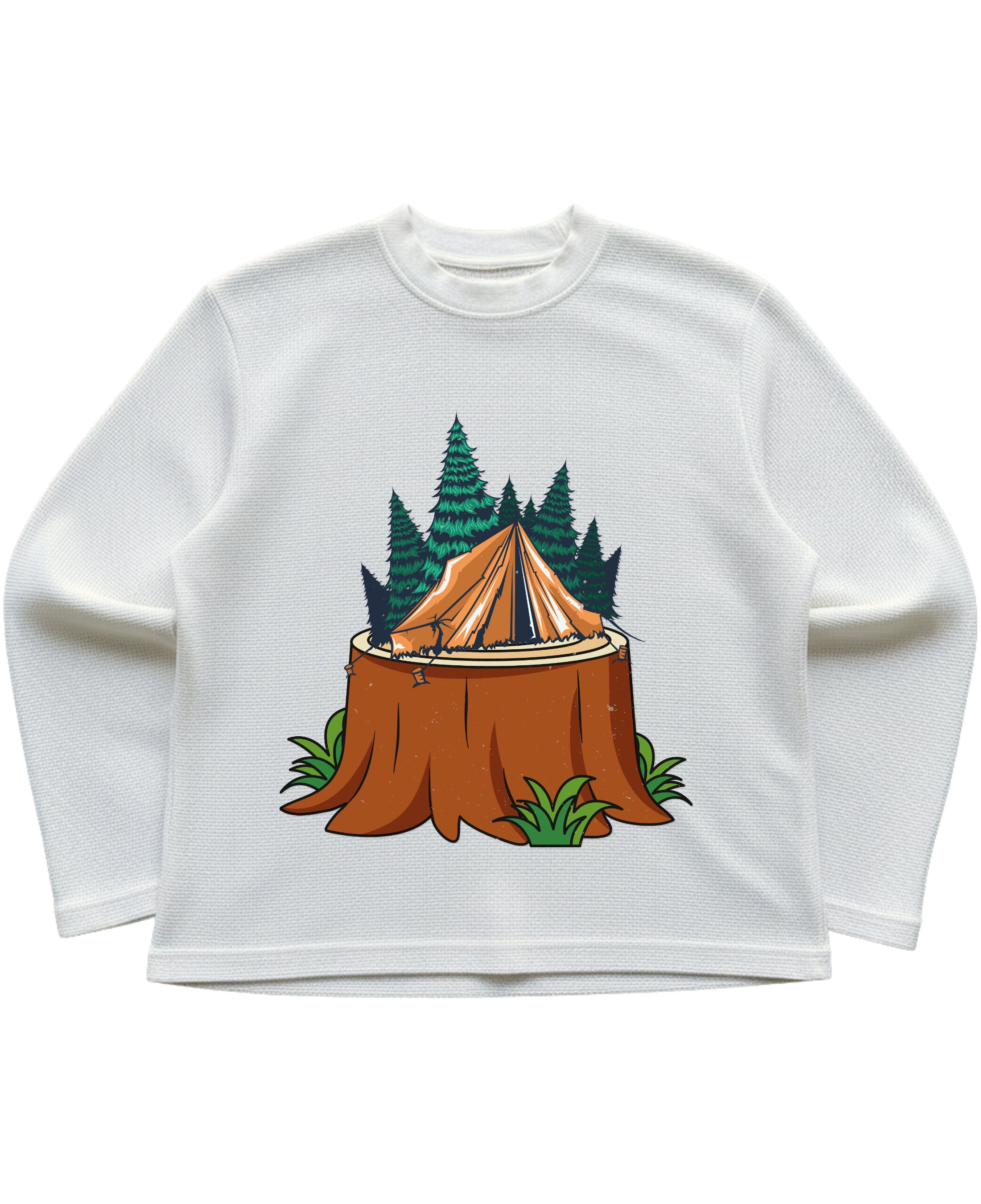 Off-white waffle knit oversized full-sleeve Front Design
