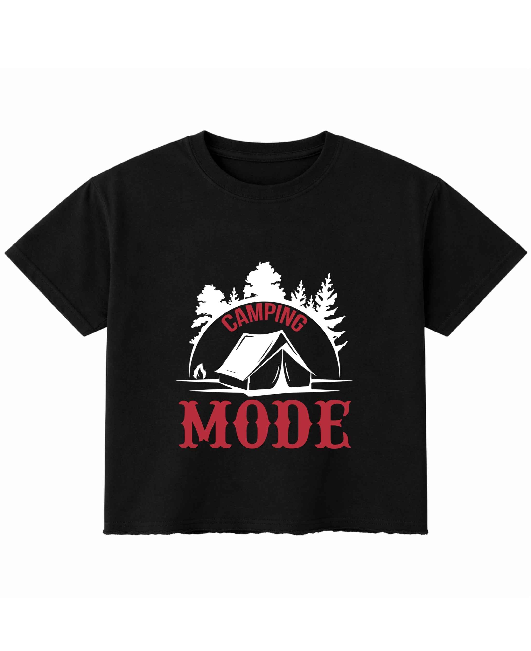 Camping Mode Black Boxy Fit T-shirt