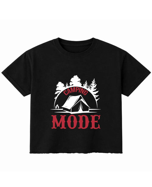 Camping Mode Black Boxy Fit T-shirt