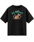 Don't Worry Be Cappy Black Oversized T-Shirt