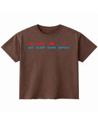 Eat Sleep Game Repeat Brown Boxy Fit T-shirt
