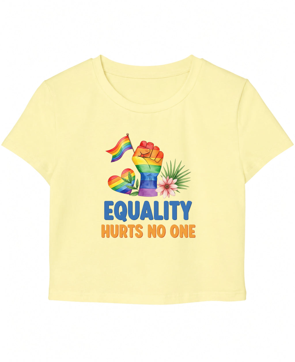 Butter Yellow Baby Tee Front Design
