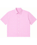 Pink Gingham Oxford Boxy Shirt Front Design