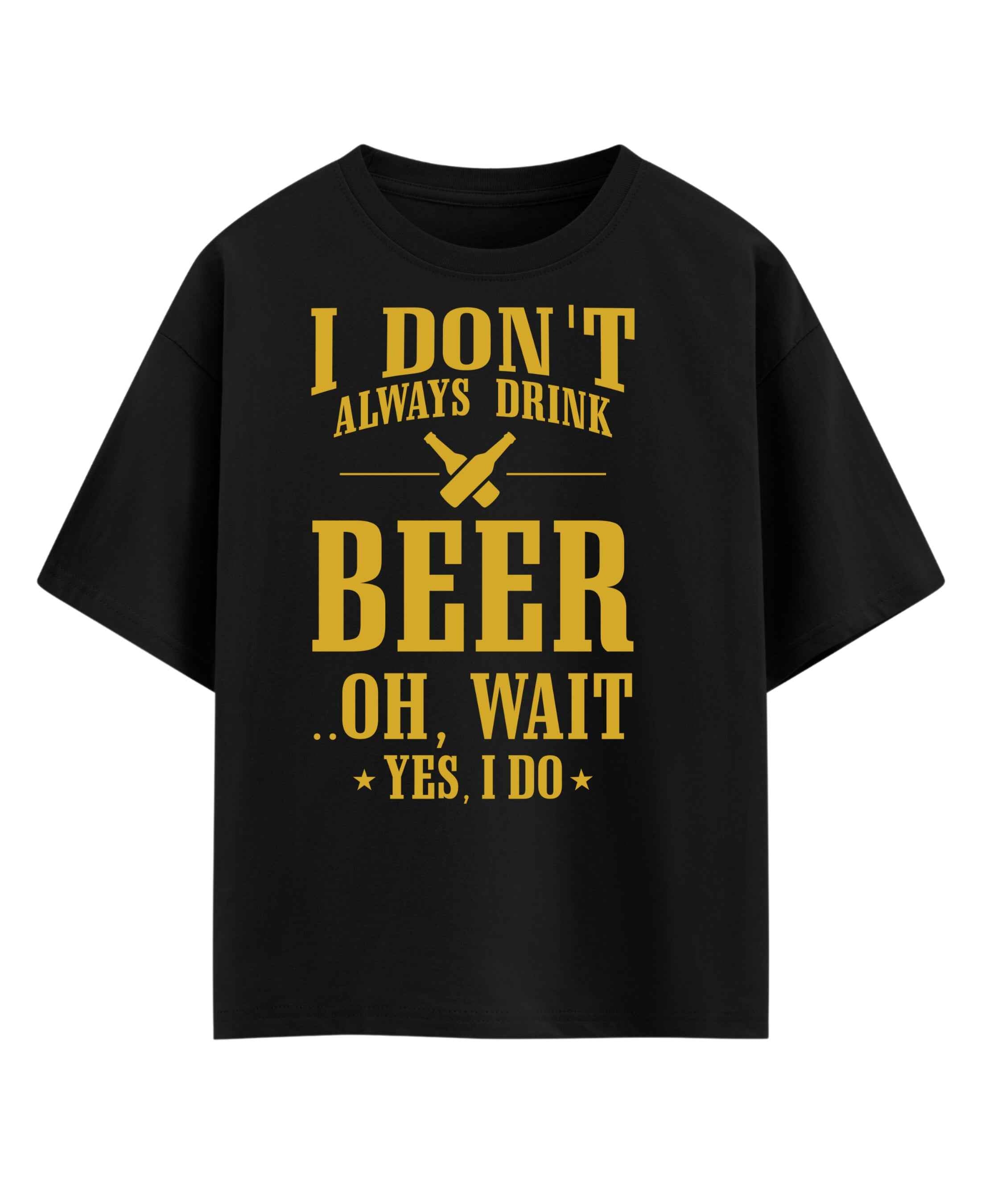 Funny Quotes Black Oversized Cotton T-Shirt