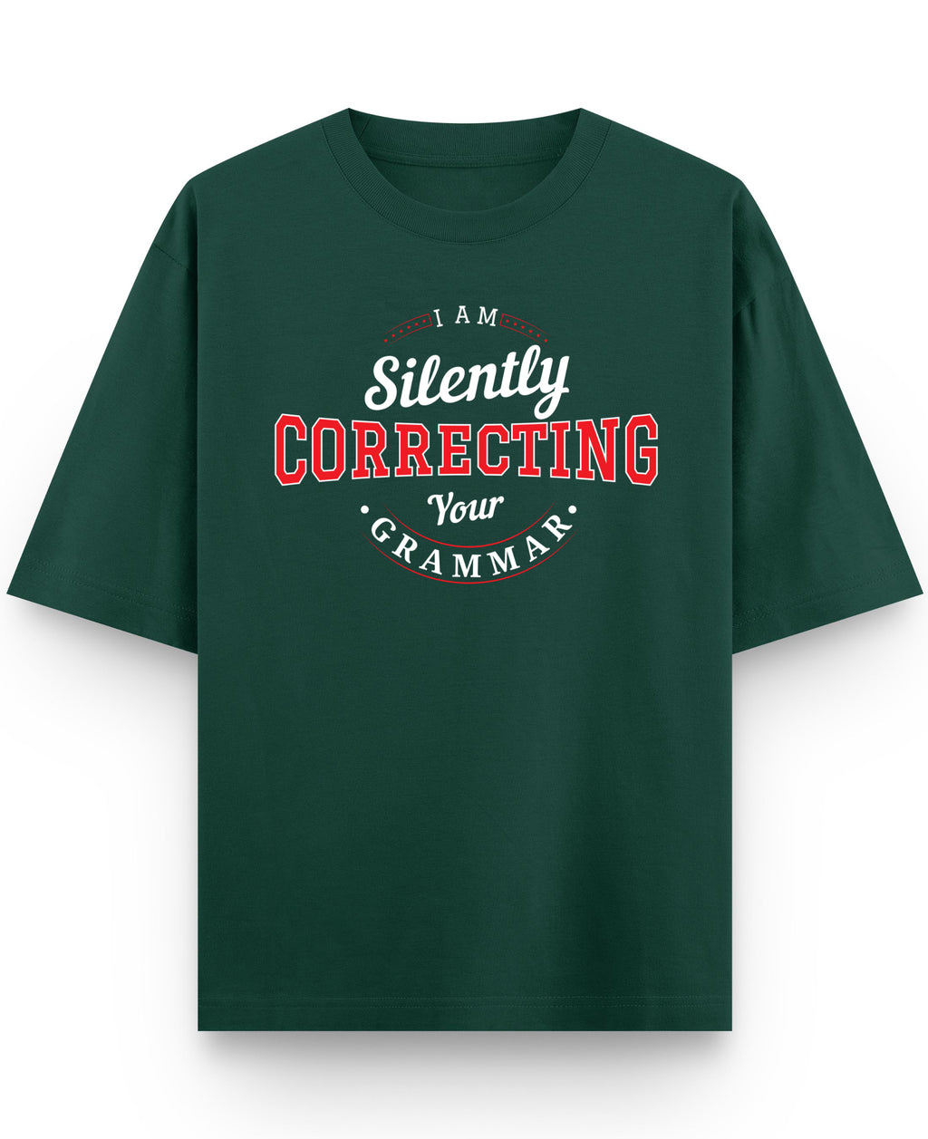 Bottle Green Oversized T-Shirt Front Design