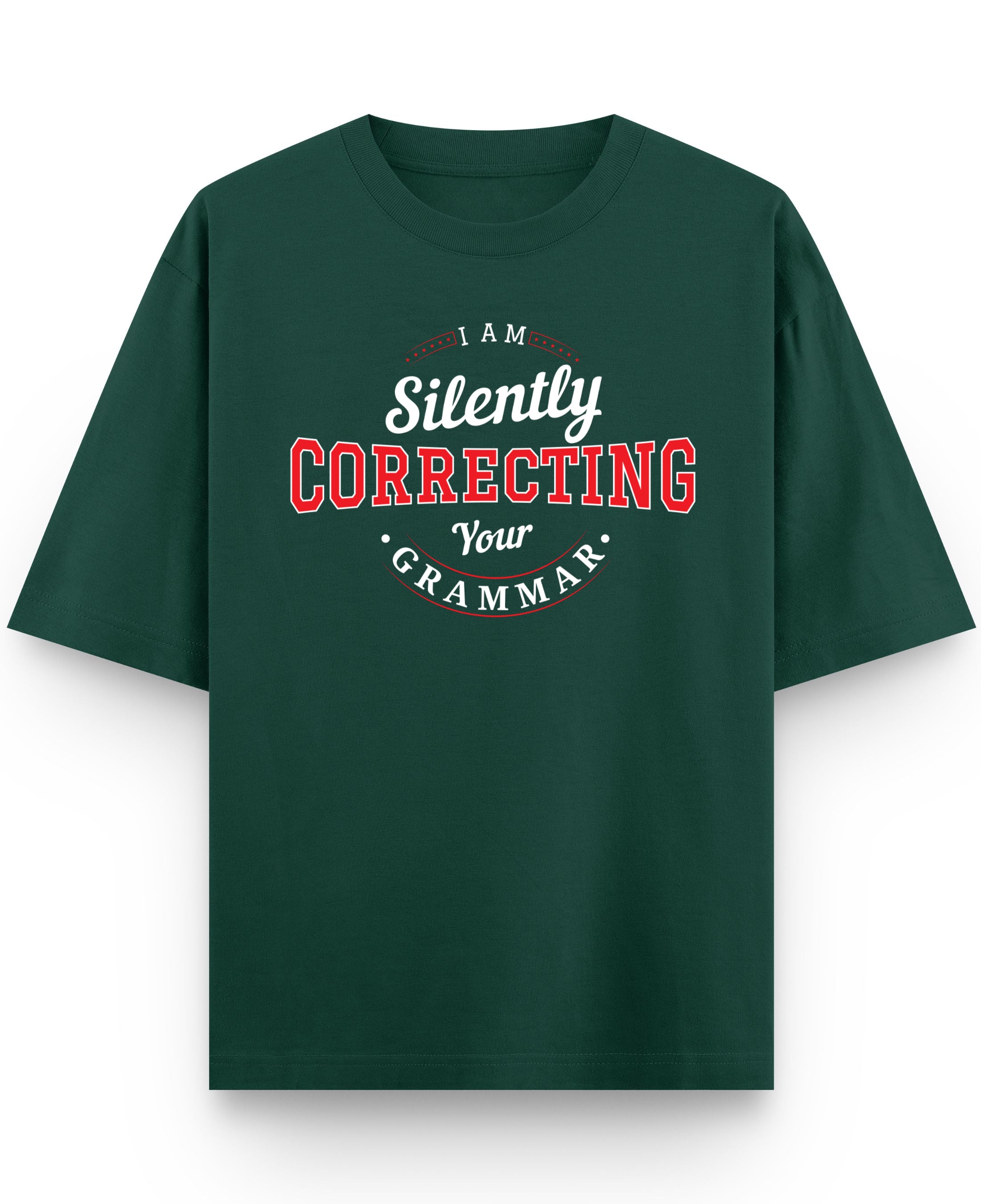 Bottle Green Oversized T-Shirt Front Design