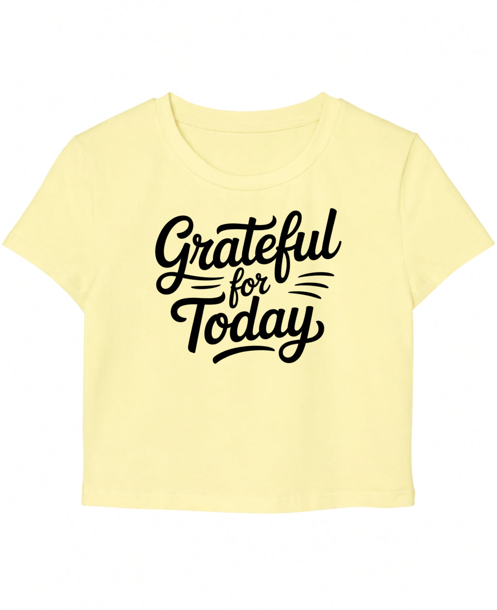 Butter Yellow Baby Tee Front Design