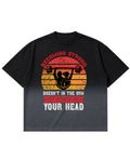 Black Ombré Wash Boxy Fit T-shirt Front Design