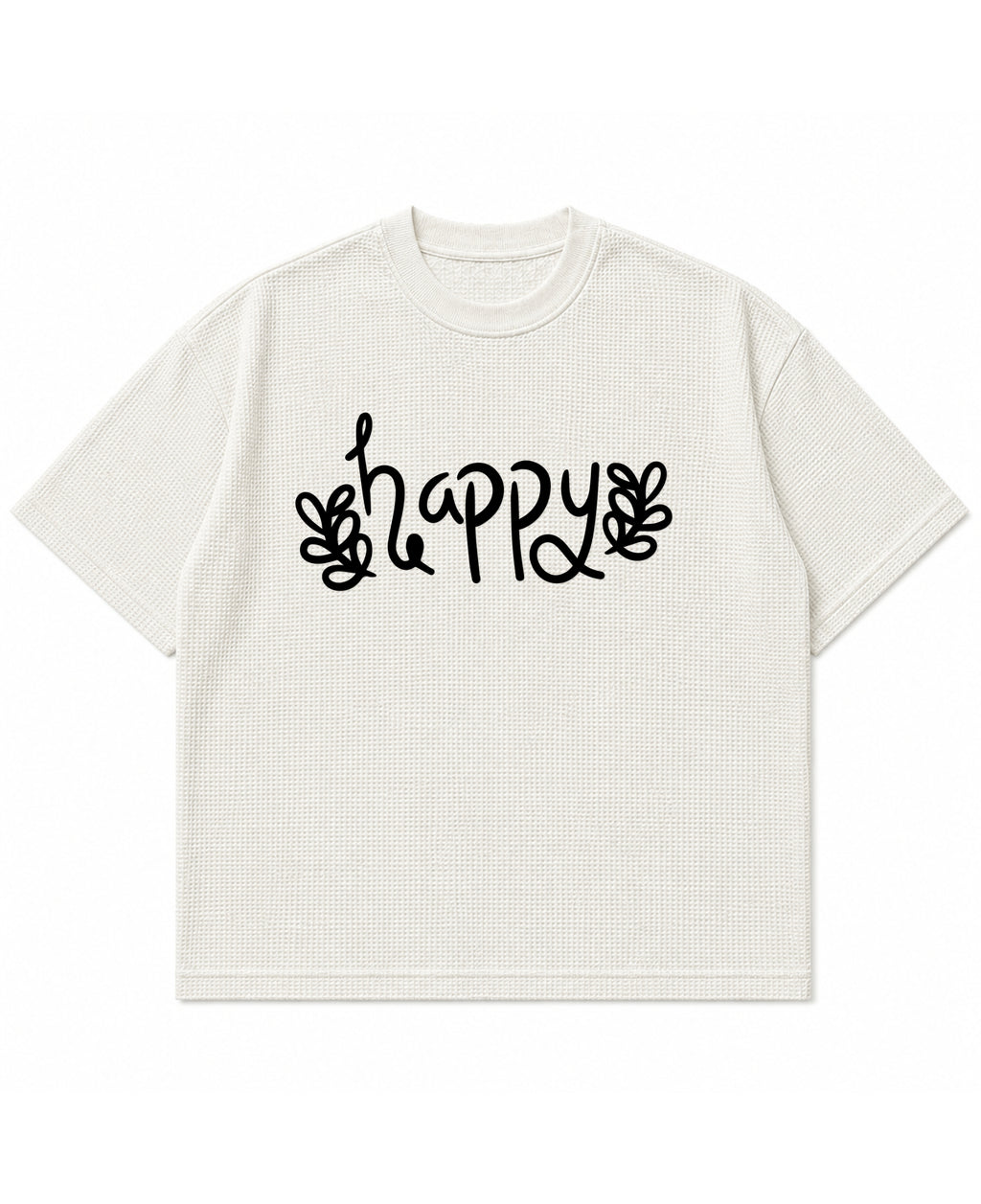 Off-white waffle boxy fit Front Design