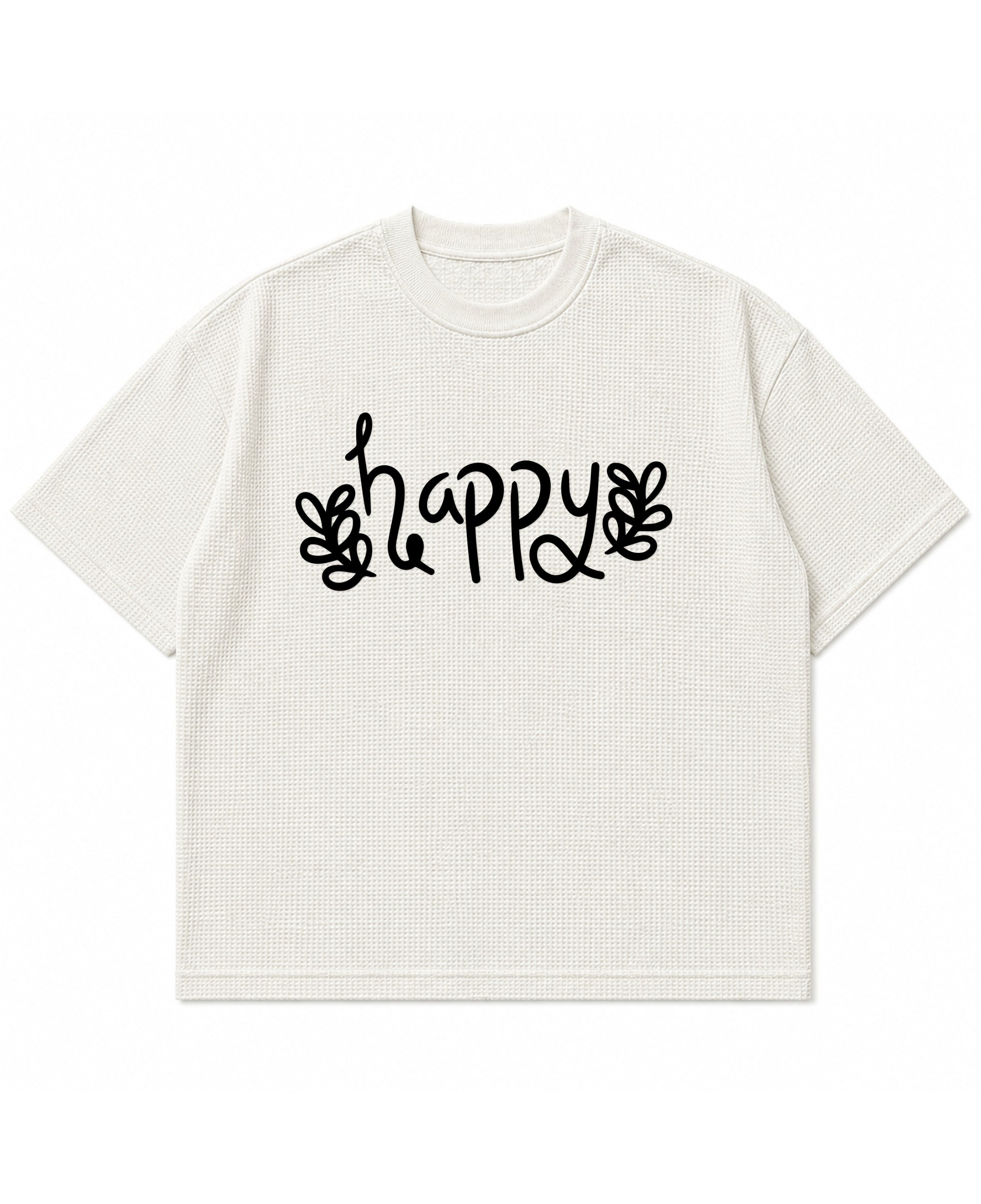 Off-white waffle boxy fit Front Design