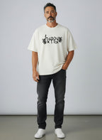 Happy Happy Off-White Waffle Boxy Fit