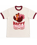 Off White & Maroon Ringer tee Front Design