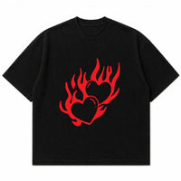 Black waffle boxy fit Front Design