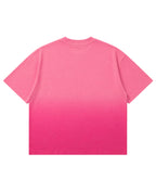 Pink Sunfade Ombré Wash Boxy Fit T-shirt Back Design
