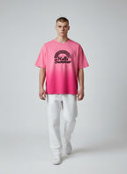 Hello Summer Pink Sunfade Ombré Wash Boxy Fit T-shirt