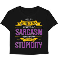 I Am An October Girl Black Baby Tee