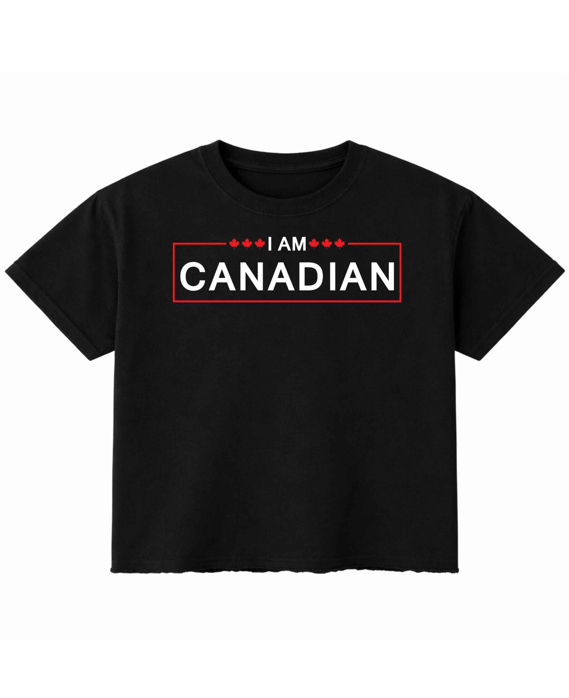 I Am Canadian Black Boxy Fit T-shirt