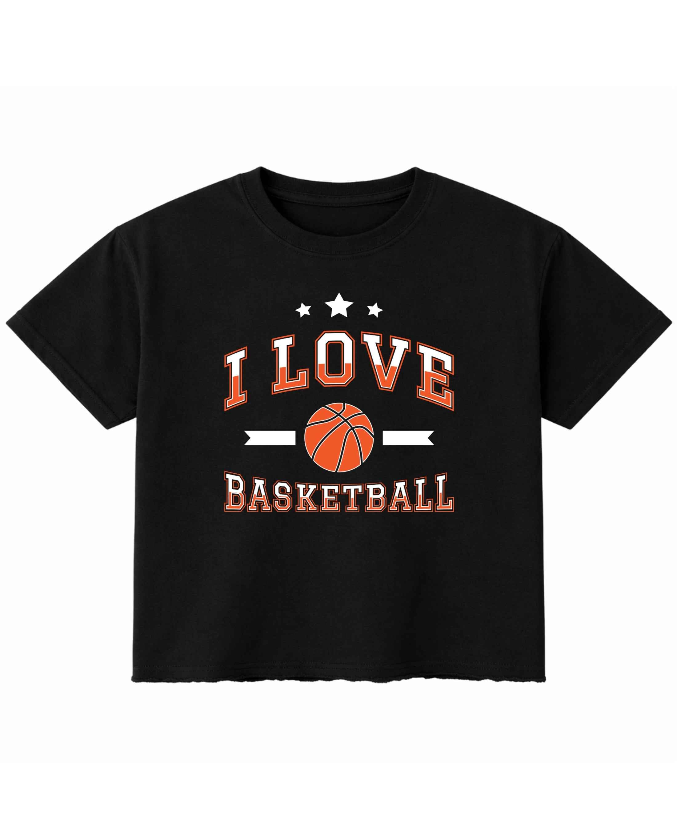 I Love Basketball Black Boxy Fit T-shirt