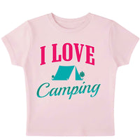 I Love Camping Baby Pink Baby Tee