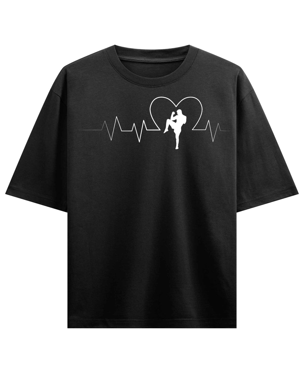 I Love Kickboxing Black Oversized T-Shirt