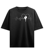 I Love Kickboxing Black Oversized T-Shirt
