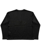 I Love Music Black Henley waffle knit